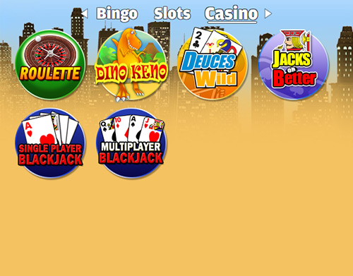 Goto to game button Bingo Menu
